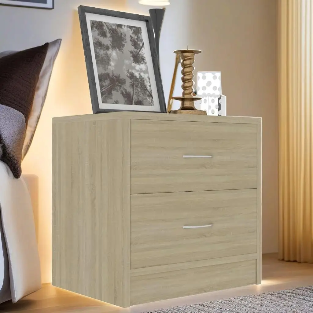 Sonoma Oak Bedside Cabinet 40x30x40 cm - Stylish Engineered Wood Nightstand for Bedroom Storage