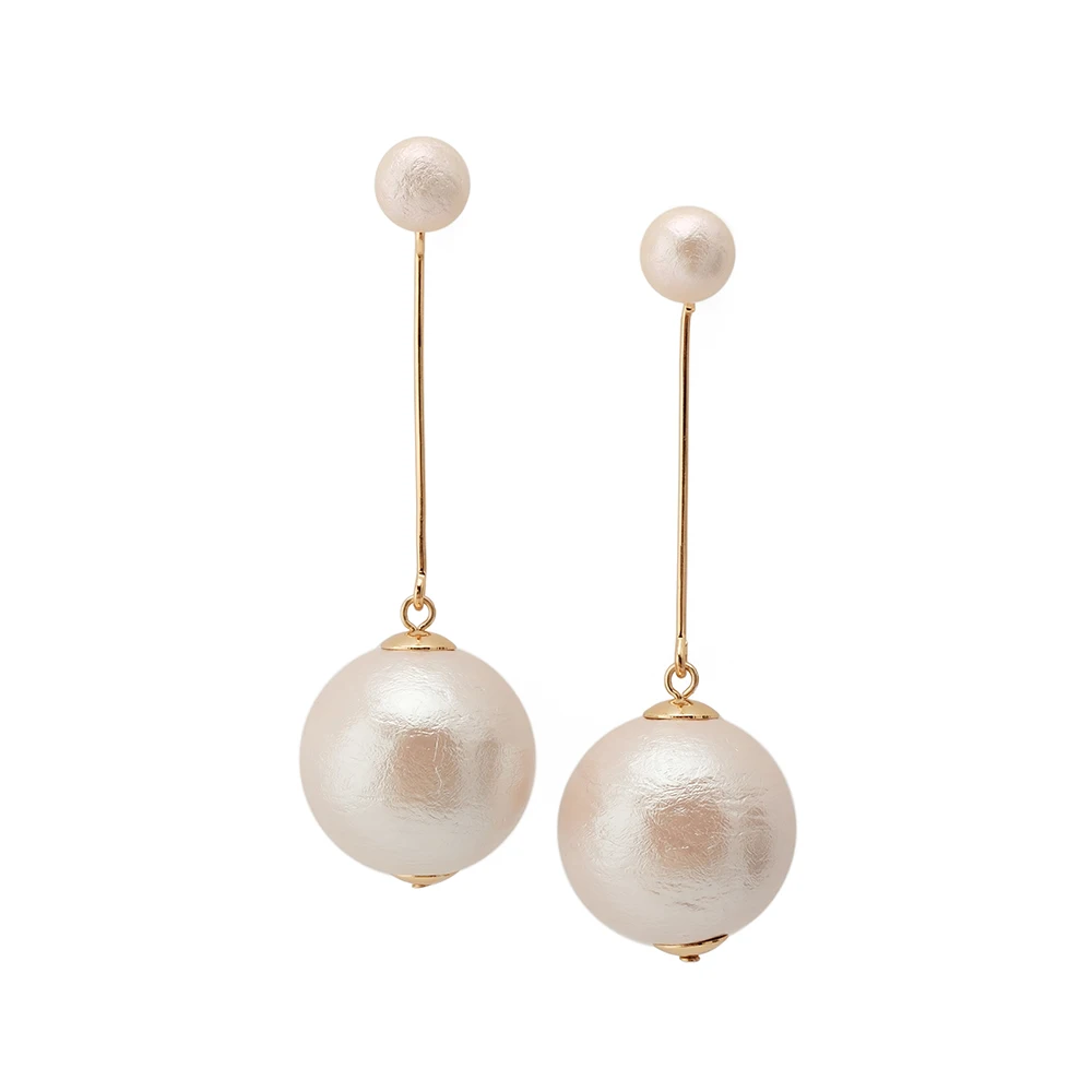 Amorita boutaique Ab Pearl Wool Big Ball Fashion Drop Earring gold Plated Jewelry