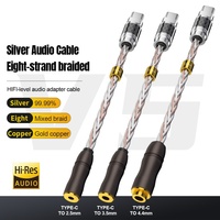 DAC Type C To 2.5mm 3.5mm 4.4mm Female Headphone Converter Cable Jack Audio Adapter Type-C Pure Silver USB C Hifi Earphone Cord