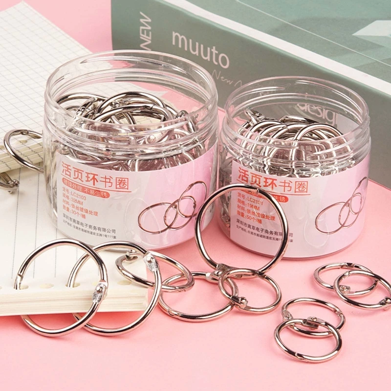 30/50 قطعة فضفاضة ورقة الموثق خواتم المفاتيح خواتم دراسة كتاب حلقة DIY بها بنفسك ألبوم سكرابوكينغ فلاش بطاقة مؤشر بطاقة دروبشيب