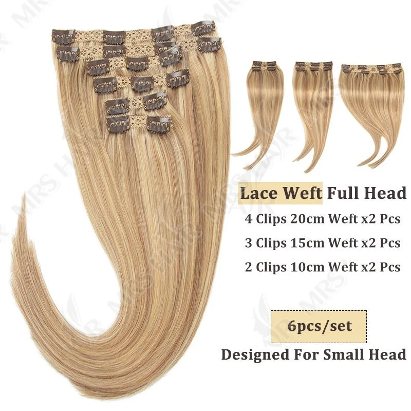 Clip in Hair Extension Human Hair Machine Remy 24inch 240g Full Head  Real Natural Hair Extensions Thinck End  Hair Clips 6PCS