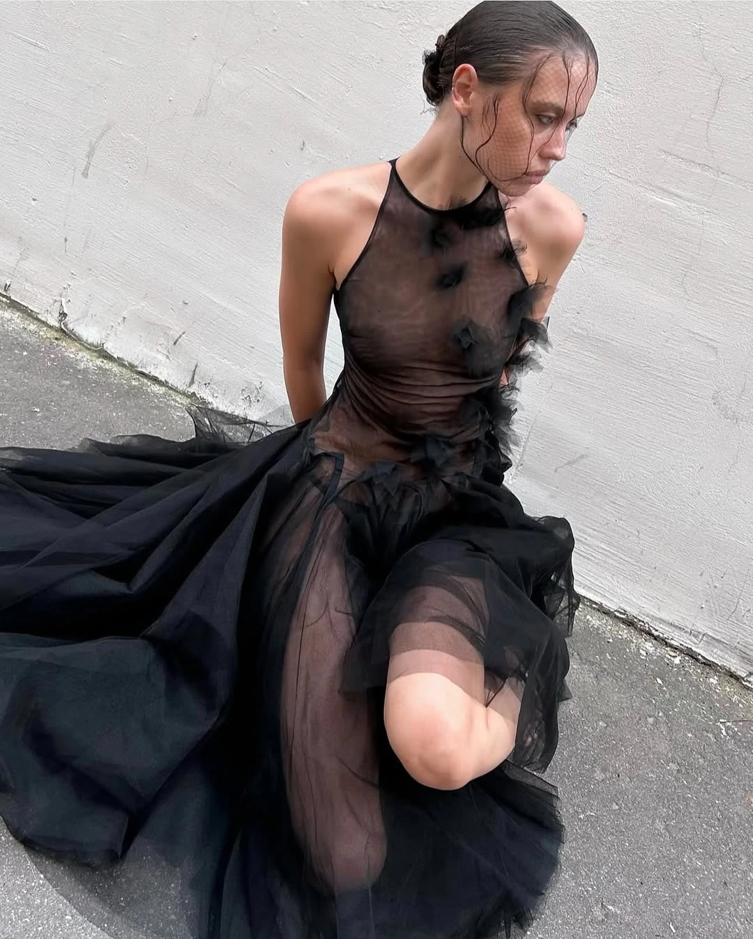 Robes sexy en tulle transparent noir extra gonflées à la main pour femmes, robes de soirée à la mode, robes de bal, séance photo, robe de fête d'anniversaire