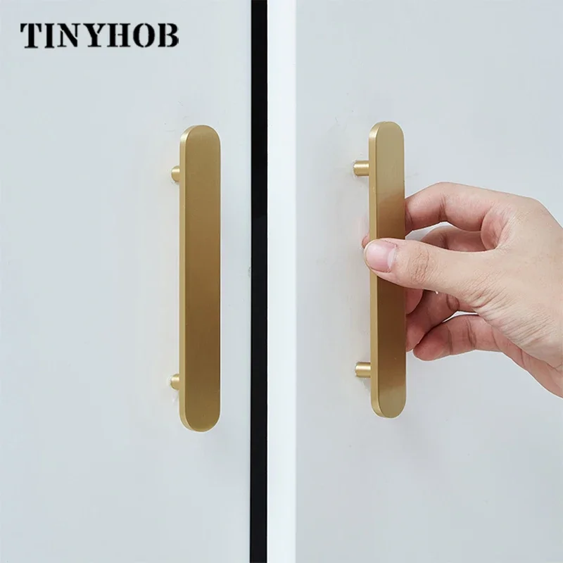 Gold  Rounded Shape Furniture Handle and Knob T-bar For Cabinets And drawers Dresser Door Knobs Pull Furniture Hardware