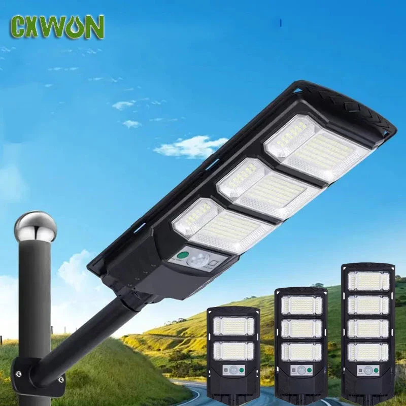 Solar Powerful Street Lights Outdoor Sun Charge LED Lamp with Motion Sensor Waterproof  Light Garden Led Solar Spotlighting