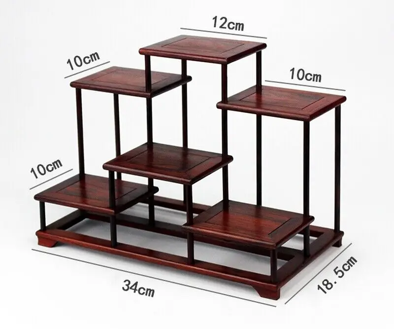Rosewood Display Base Crafts Stand Stone Bonsai Plant Pot Vase Rack Home Decor