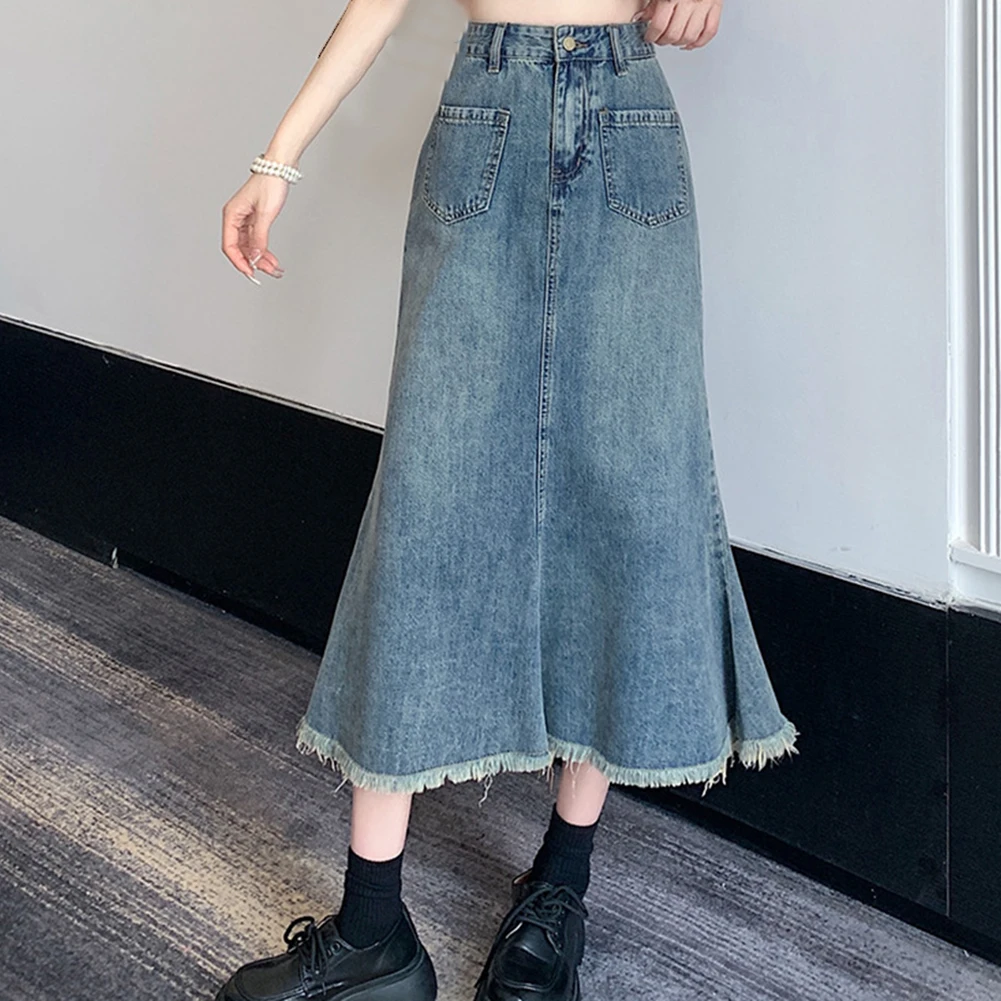 

Casual A Line Skirt Retro High Waist Skirt Spring Summer Autumn Skirt Vacation Skirt Polyester Fabric Spring Summer Skirt Boho M