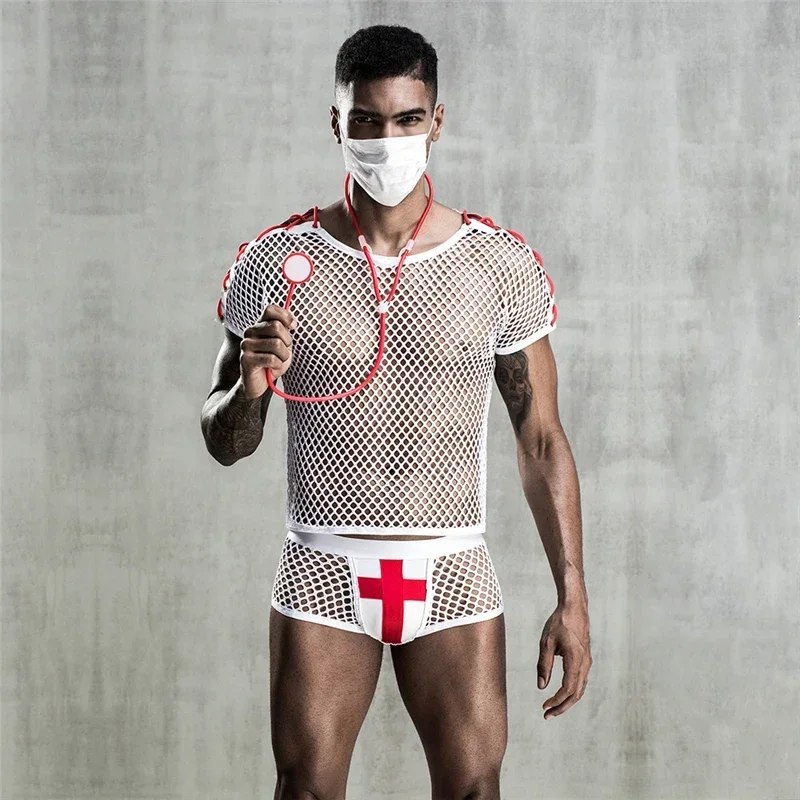 

Sexy Doctor Costume Men Male Nurse Uniform Halloween Costume For Men