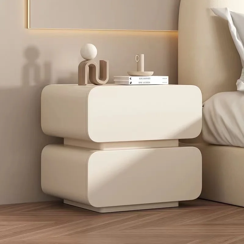 Comfortable Drawers Bedroom Bedside Table Round Auxiliary Mini Tables Bed Headboard End Cabinets Living Room Mesitas De Noche image 3