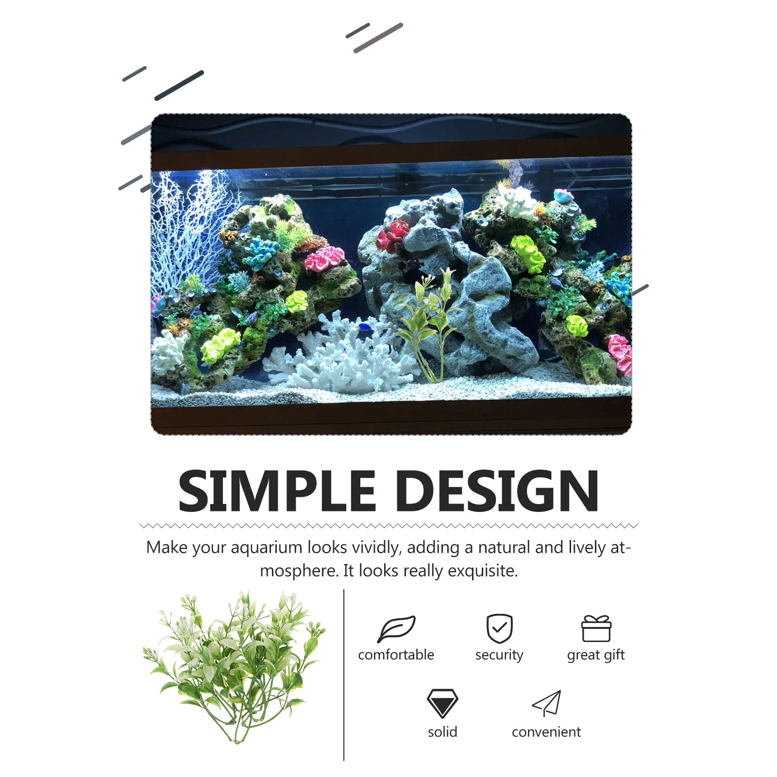 

30pcs Artificial Aquarium Plants Vivid Decoration for Fish Tank Supply Easy to Use Fake Water Grass Accessories