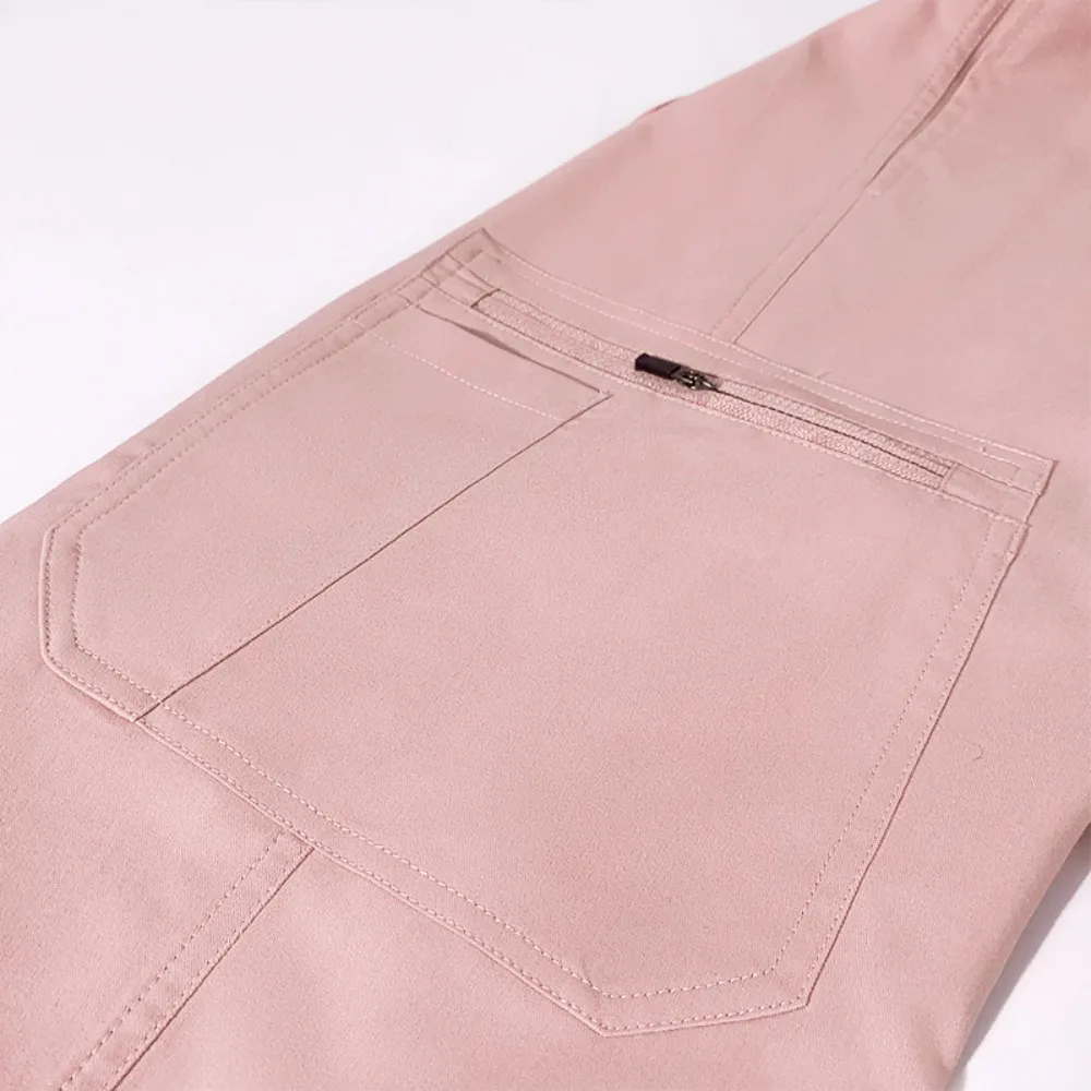 Ensemble d'uniforme de travail d'automne unisexe 2 pièces, haut décontracté à manches longues et col avec fermeture éclair élastique