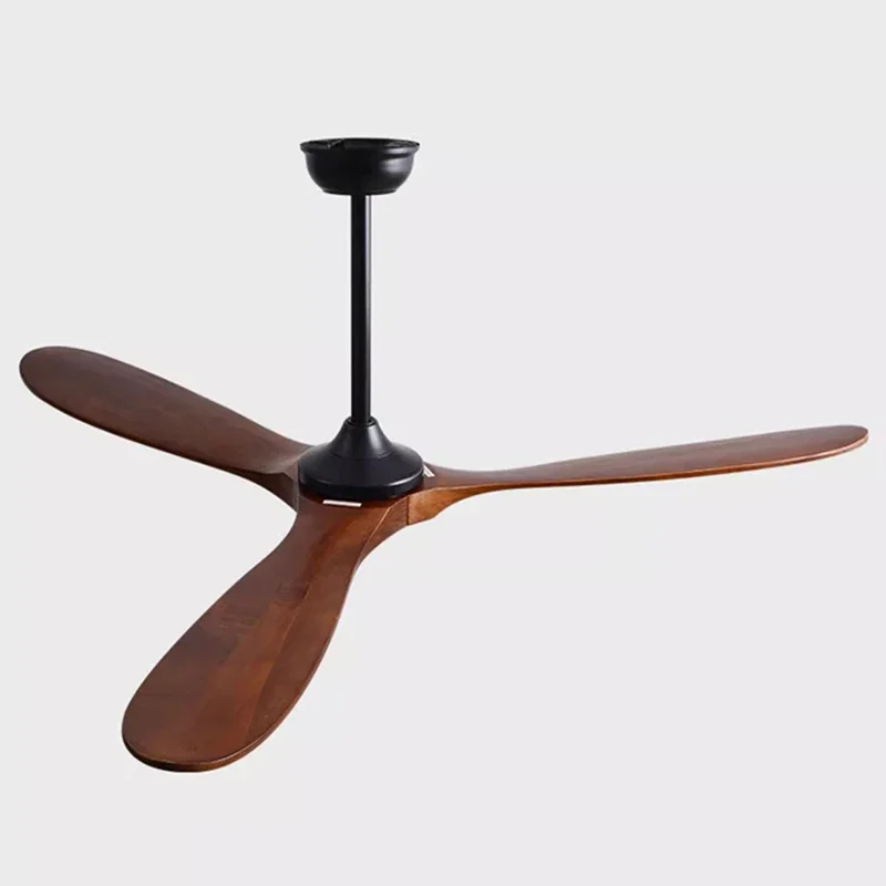 Large Size Wood DC Ceiling Fan 60inch 85-265V Industrial Fans No Light With Remote Control Wood Fans For Home Ventilador Tech