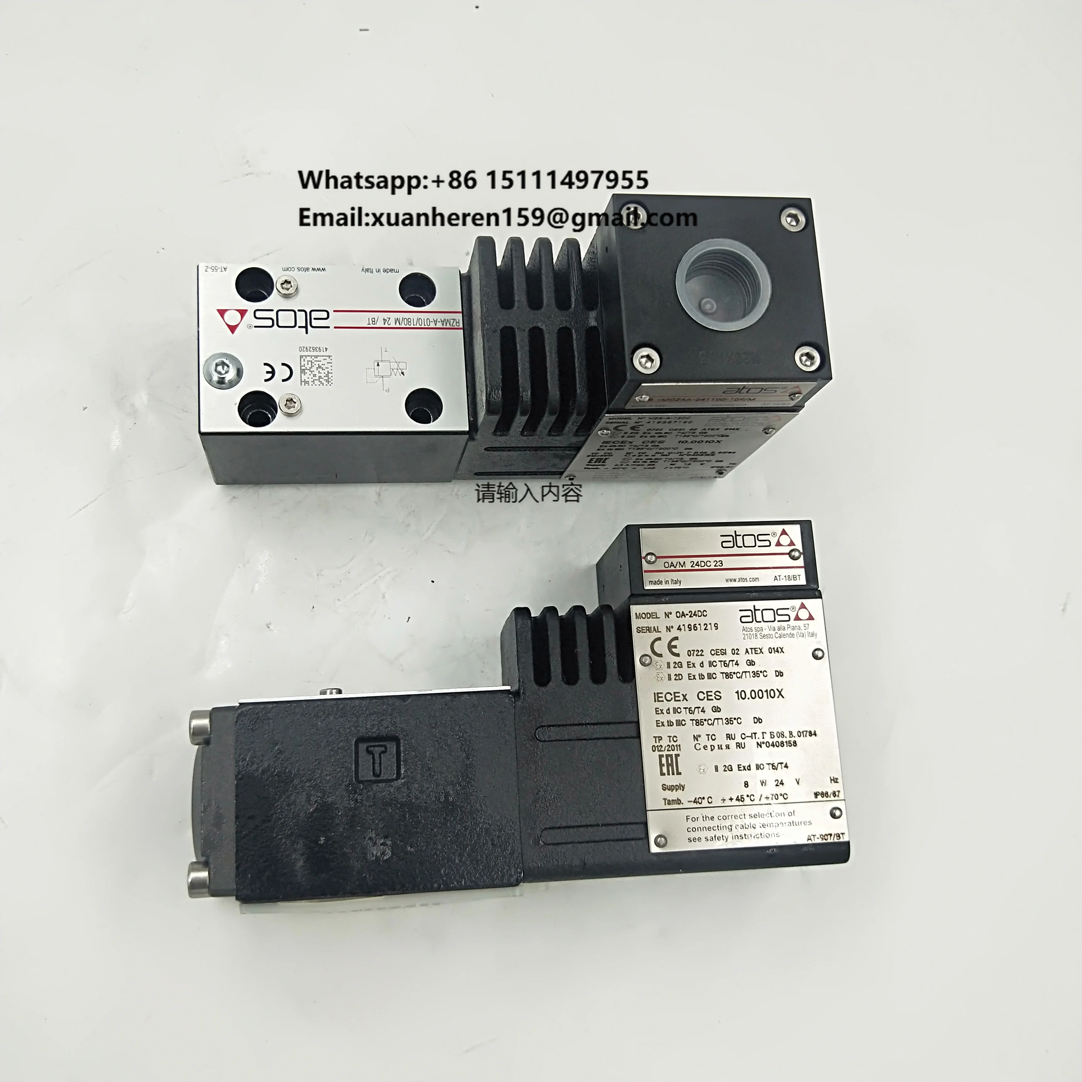 Genuine Italy ATOS RZMA Series Proportional Valve RZMA-A-010/180/M 24/BT Proportional Relief Valve