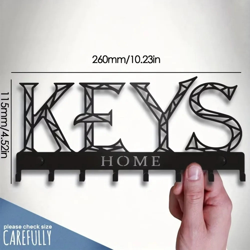 CIFBUY Metal Wall Shelf Iron Key Holder Floating Storage Rack Adhesive Drill Free Install Rustproof Modern Home Decor Organizer