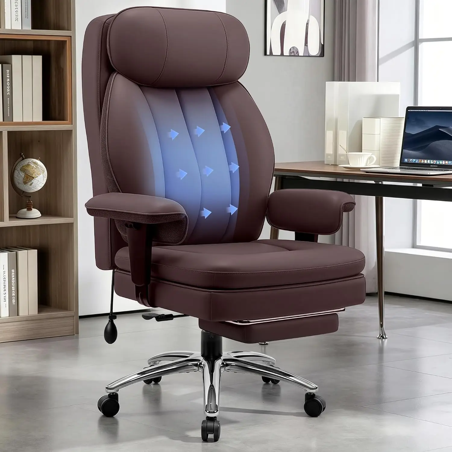 BestGlory Big and Tall Office Chair with Lumbar Support, Executive Leather Computer Desk Chair, Heavy Duty Comfortable Gaming Ch