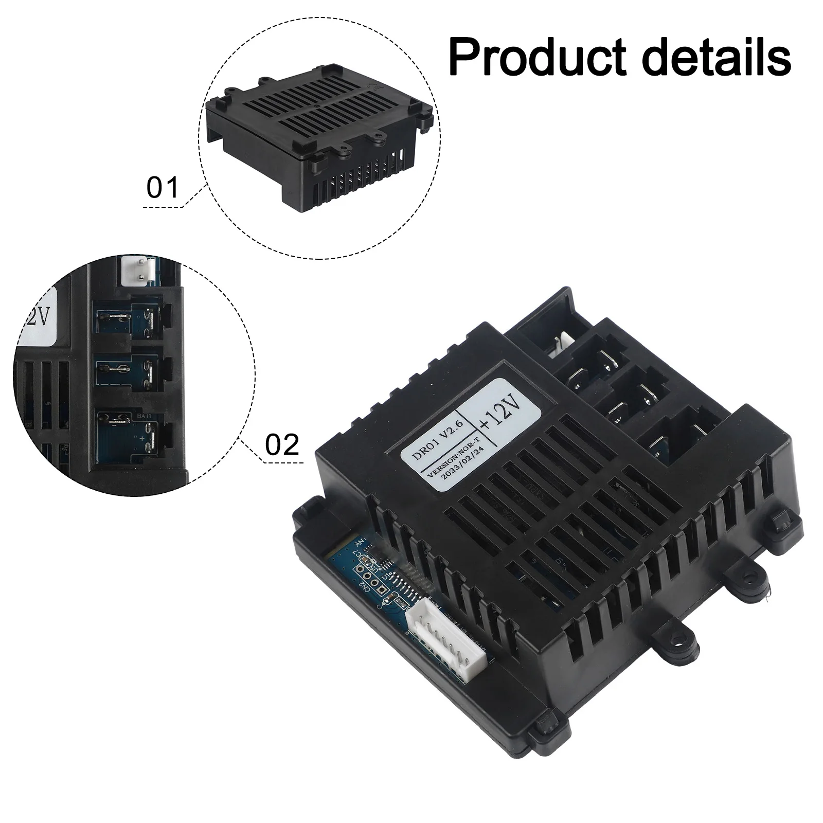 DR01 V2.6 12V Kinder-Elektrofahrzeug-Empfänger Fernbedienung für Kinder-Elektroauto Ersatzteile 2.4G Fernbedienung – Detail 9