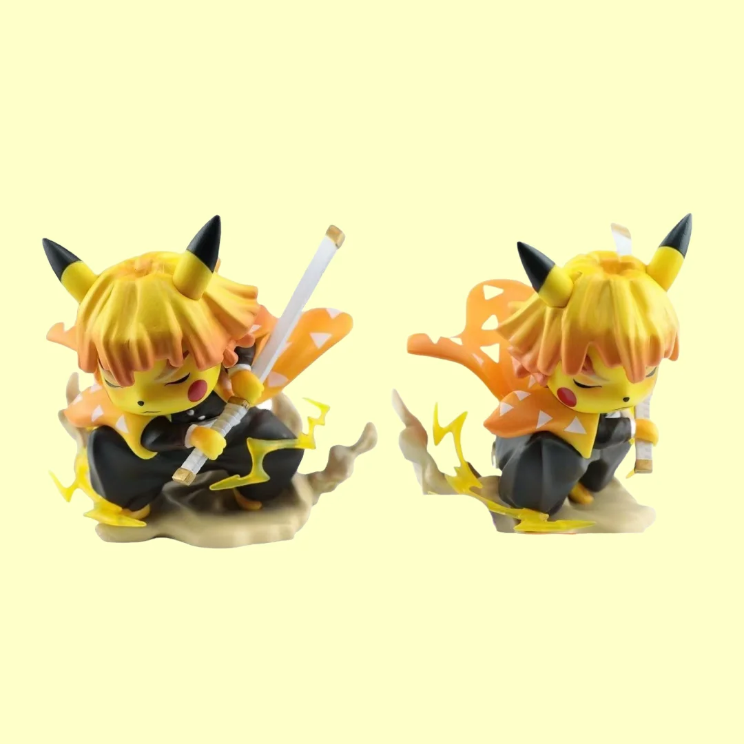 11cm 포켓몬 애니메이션 피카츄 크로스드레싱 아가츠마 젠이츠 피규어 모델 PVC 소재 데스크탑 장식 수집품 장난감 선물