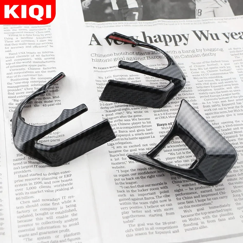 3pcs/set Car Steering Wheel Button Cover Trim Stickers For Toyota Corolla Cross XG10 2019 2020 2021 2022 2023 ABS Carbon Fiber