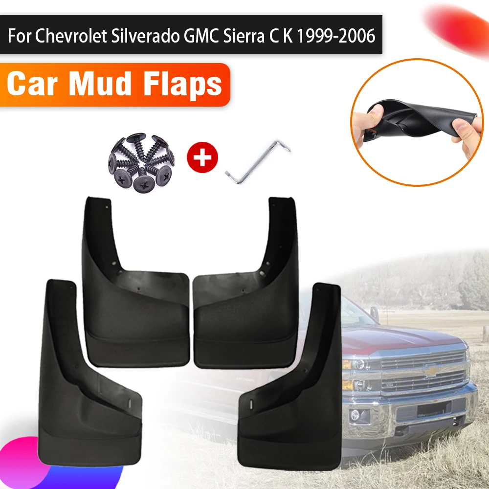 

Брызговики от брызг для Chevrolet Silverado GMC Sierra C K 1999 ~ 2006, брызговики, передние и задние щитки от грязи, автомобильные аксессуары