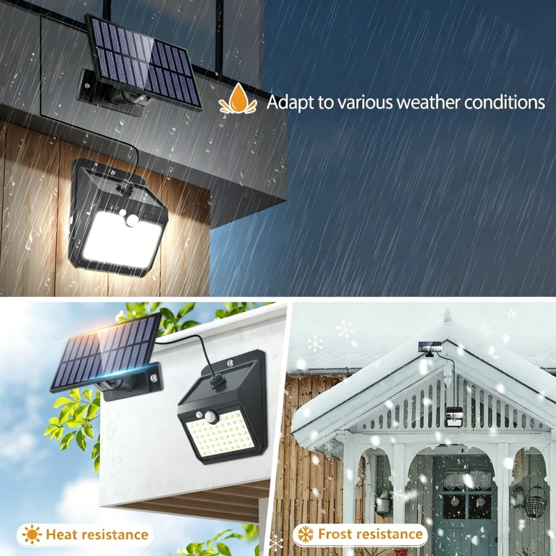 51LED Split Solar Wall Lamp Outdoor Waterproof PIR Motion Sensor 3 Lighting Modes For Garden Yard Patio Garage