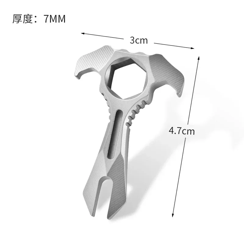 Klucz TC4 łom ze stopu tytanu brelok wisiorek wielofunkcyjny otwarty gadżet dostaw samoobrona narzędzie EDC z rowkiem 2*13mm