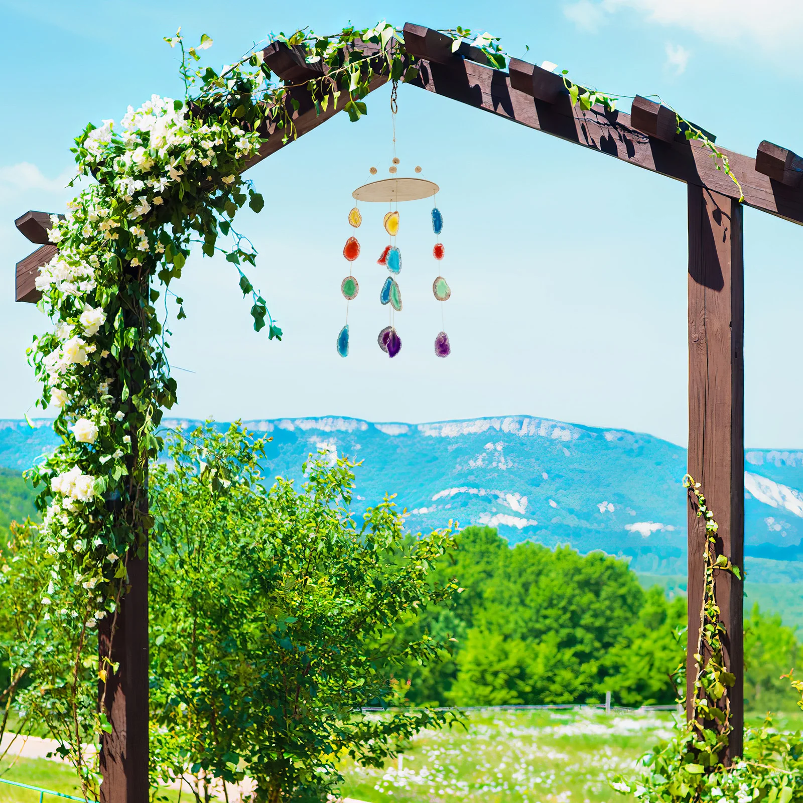 

20 шт. красочные ломтики агата, просверленные камни, кусочки для ювелирных изделий своими руками, кулон, ожерелья, колокольчик, декор, ремесленные украшения