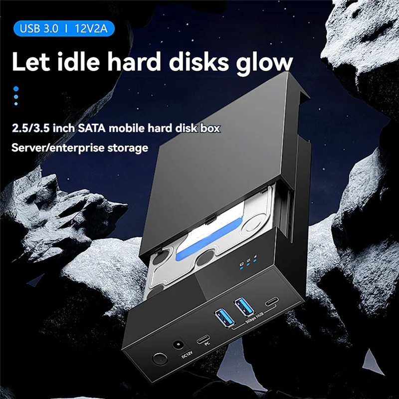 VO-USB 3.0 إلى 3.5 بوصة SATA محطة إرساء القرص الصلب حاوية القرص الصلب الخارجي ل 3.5 2.5 بوصة SATA SSD HDD 20 تيرابايت الاتحاد الافريقي التوصيل