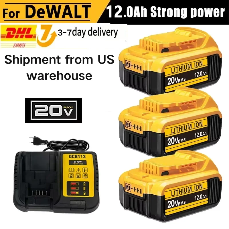 

12.0Ah For Dewalt 20V Rechargeable Battery for Dewalt Cordless Screwdriver Drill Screw Gun Wrench Impact Batteries DCD790 DCB200
