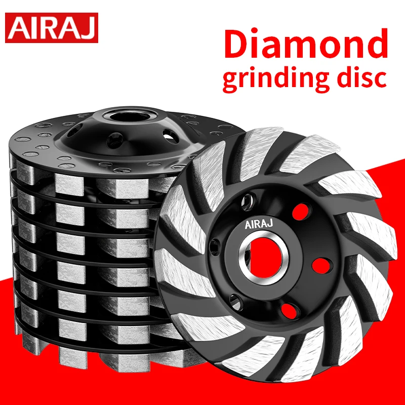 100mm Turbo Diamond Grinding Cup Wheel 12 Segments Heavy-Duty for Concrete Stone Ceramic Compatible with Angle Grinders