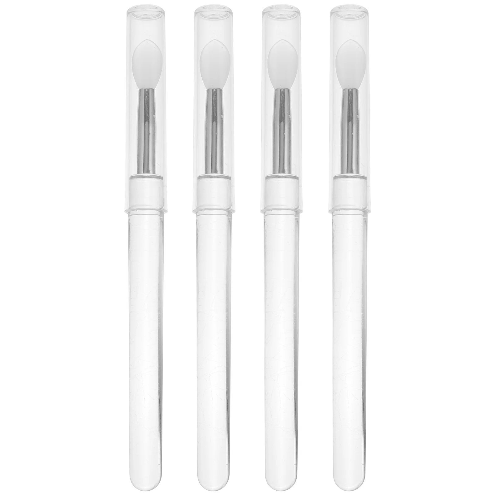

4Pcs Dustproof Silicone Lip Brush Portable Precise Lipstick Applicator Lip Mask Brush Eyelid Shadow Makeup Pen Travel