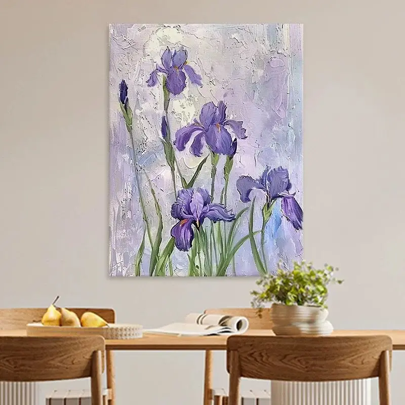 

Italian Style Plant Flower Texture Hanging Painting,Abstract Hand Drawn Oil Painting on Canvas,Advanced Sofa Background Hanging