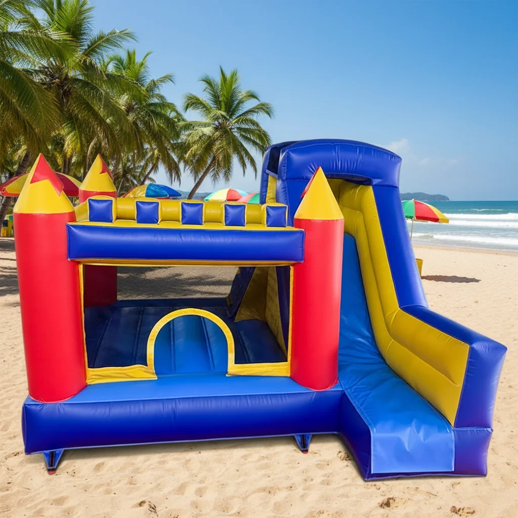 New Design 4m*4m*2.5m Outdoor PVC Material Inflatable Castle with Slide Kids Indoor Bouncy Jumping Slider Inflatable House