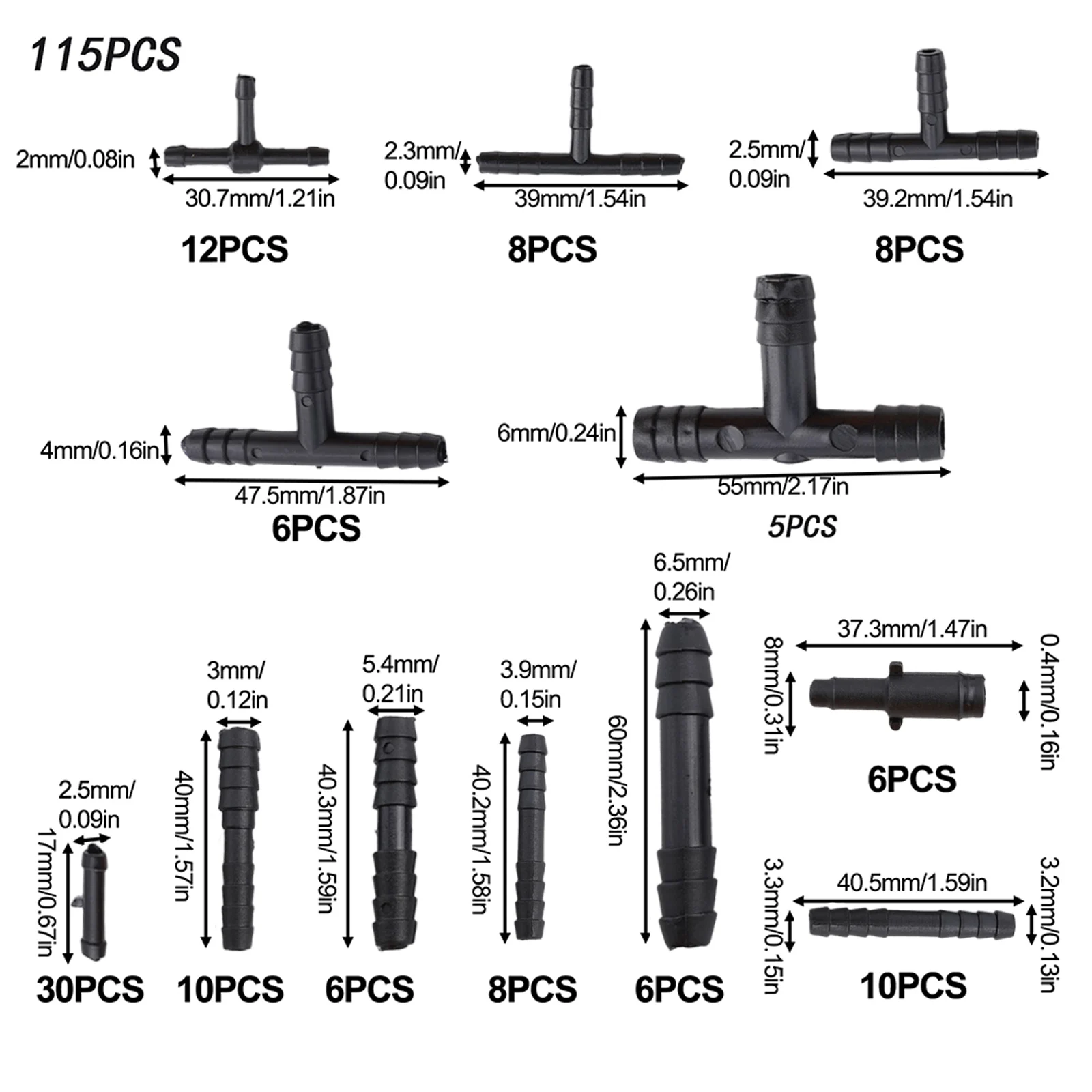 High Quality Vacuum Tee Automotive Vacuum Tubing Connector Tee Kit Box Package Content Joint Connector Assortment