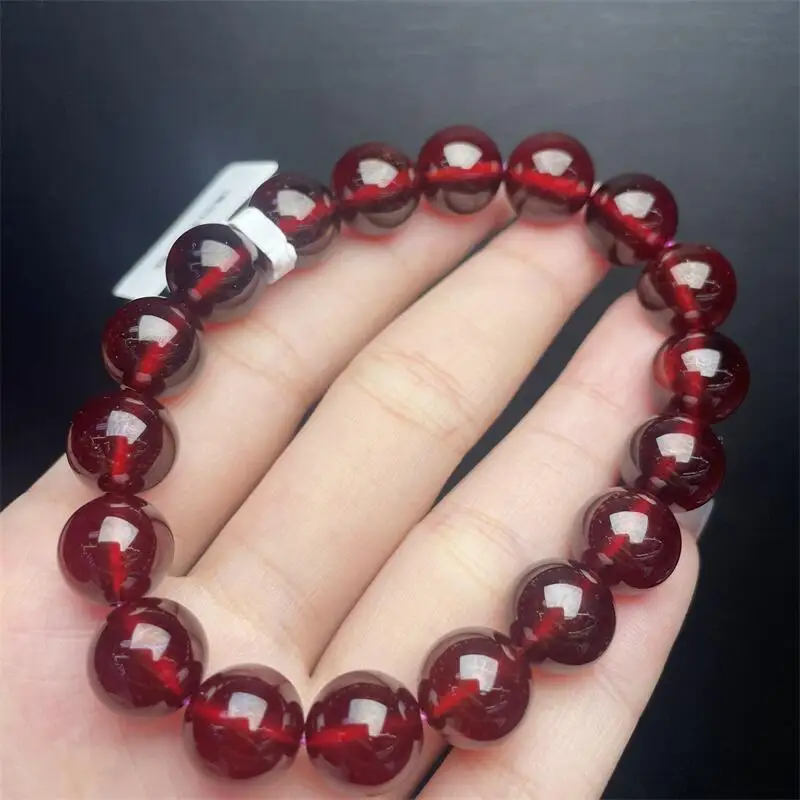 

9MM Natural Garnet Bead Bracelet Healing Reiki Crystal Man Woman Fengshui Jewelry Birthday Gift 1PCS