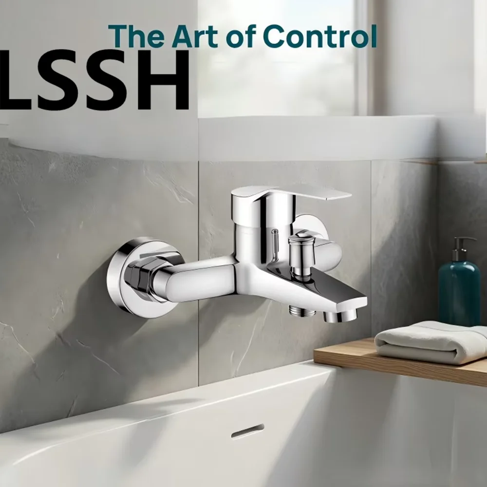 

Wall Mounted Shower Faucet Mixing Valve Bathroom Hot Cold Water Mixer Tap Household Toilet Mixer Bathtub Faucet