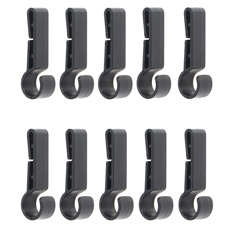 10Pcs Plastic Helmet Clips Attachment Head Light Clamps Black Set Headlamp Hook