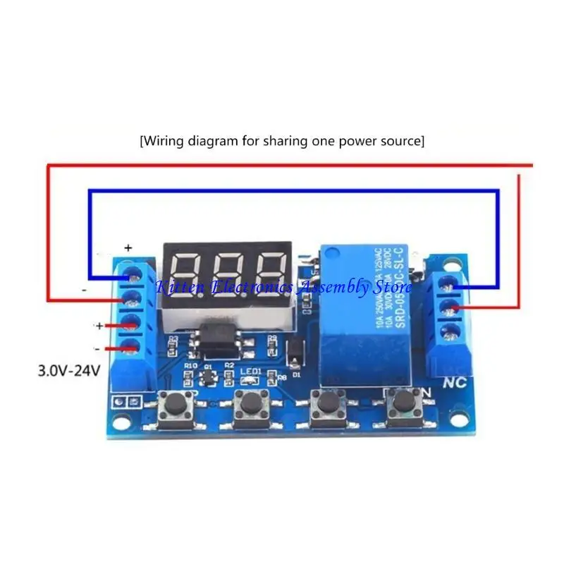96GD High Voltages DC6-30V Timer RelayModule with Adjustable Timing Emergency Stop