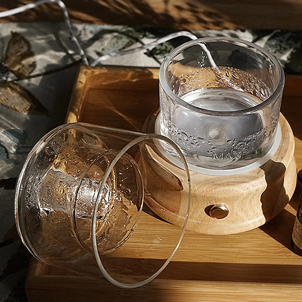 Diffusore per aromaterapia in vetro ad ultrasuoni Umidificatore per camera da letto piccola Modello USB Umidificatore in vetro a sette colori