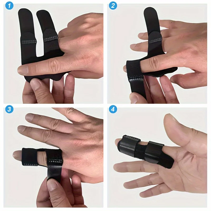 5pcs Finger Splint Set: 2 Thumb and Little Finger Braces, 3 Finger Stabilizers for Index, Middle, and Ring Fingers