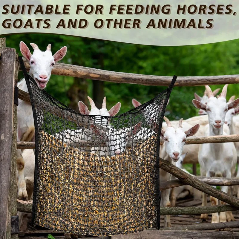 Slow Feeding Hay Net Hay Feeder Hay Bag Horse Hay Net Horse Hay Bag For Horse Goat Horse Feeding Supplies,2Pcs