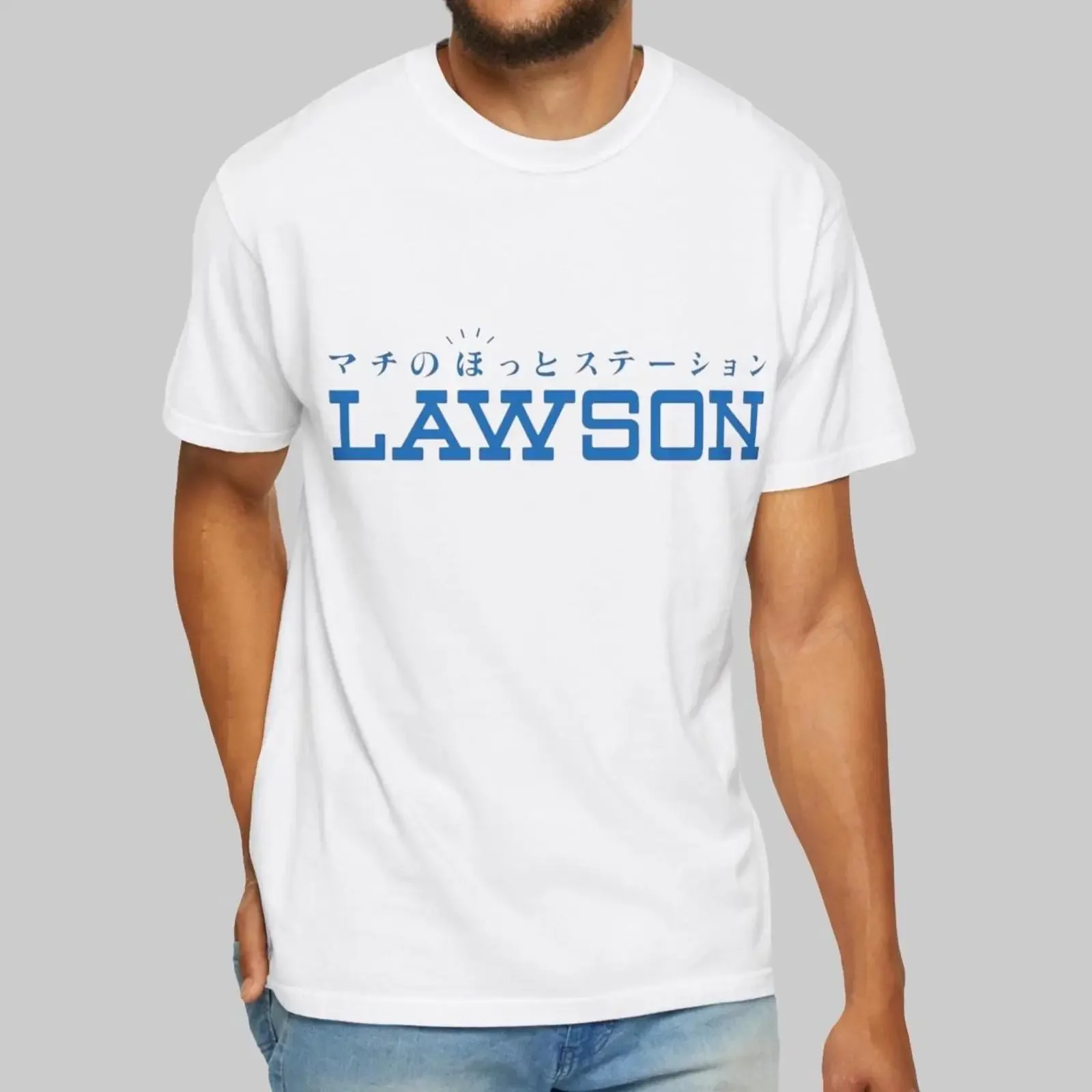 Lawson Japanese Convenience Store T Shirt Retro Konbini  vintage Washed Slightly Soft Unisex Top For Everyday Wear Casual