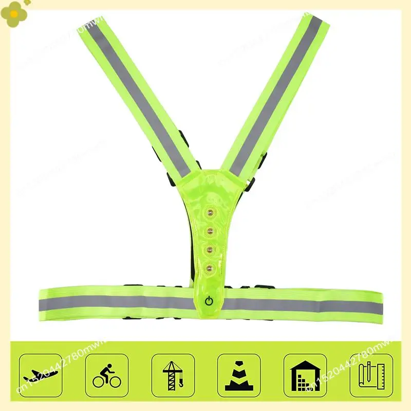 

LDHL Reflective Vest, Adjustable, High Visibility Vest, Safety Vest With 8 LED Lamps, High Visibility For Jogging
