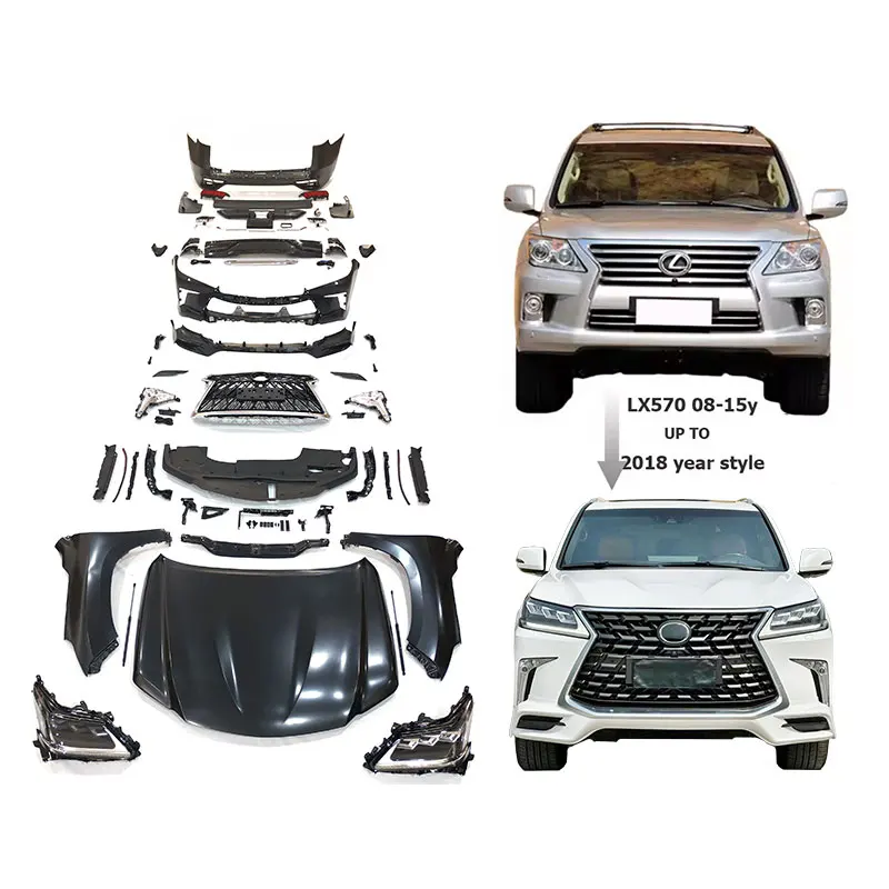 2008-15Y LX570 old upgrade to new 2018 style car auto body kits parts accessories with LX600 rear bumper for LEXUS LX570