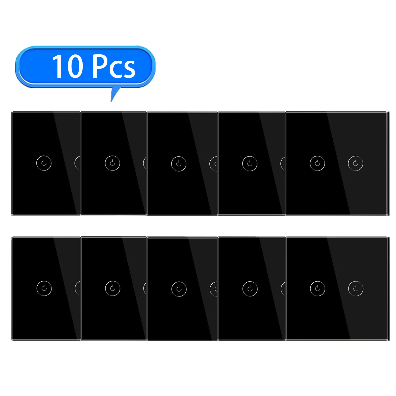 BSEED WIFI Licht Schalter Smart Tuya Wand Schalter 1/2/3Gang APP Multi-Control Treppen Schalter mit Neutral Blau Hintergrundbeleuchtung Glas