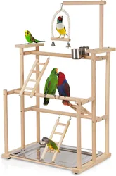 Parrot Bird Playground 3 Layer Bird Cage Accessories Parakeet Bird Play Stand for Budgerigar Finch Conures Parakeet Small Birds