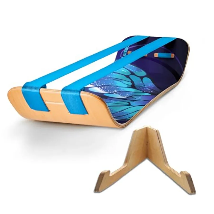 GIBBON SlackBoard Plus Stand 2in1 Slackline Balance Board للبالغين معدات تمارين الصالة الرياضية المنزلية للمكتب الدائم ممارسة اليوغا