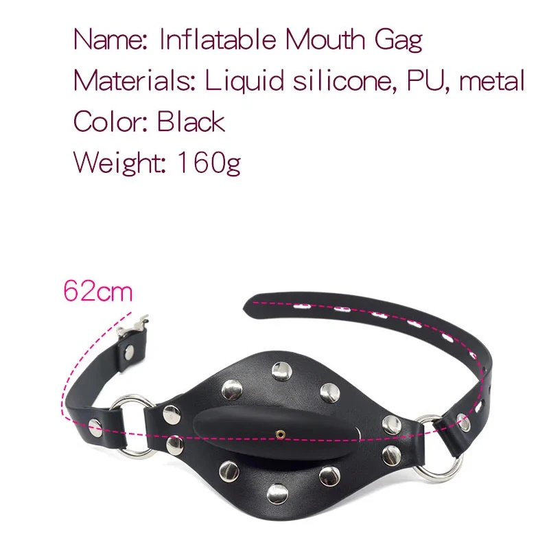 Liquid Silicone Inflatable Bondage Mouth Gag Oral Stuffed Open Mouth Ball Stick Plug Passion Flirting Restriants Adult Sex Toy