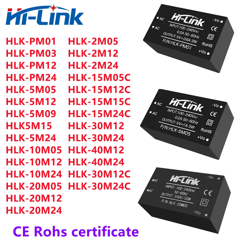 Darmowa wysyłka 5 sztuk/partia *Producent HLK-5M05/PM01/10M05/20M05 Hi Link 5W 10W 3W 20W Moduł zasilacza impulsowego AC-DC typu step-down