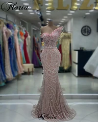 Pink Mermaid Sequined Prom Dresses For Women 2023 Sleeveless Elegant Cocktail Dresses With Crystals Vestidos De Noche Party Gown