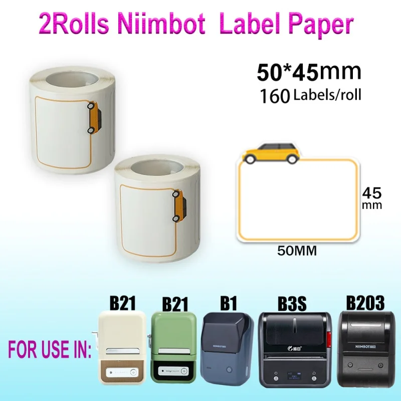 Two or Three Labeling Roll Papers Sticker Use for Niimbot B1 B21 B102 B2S Thermal Label Printers Price-tag Home Storage Printing