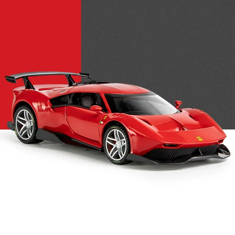 Scala 1:32 Ferrari P80c Supercar metallo pressofuso giocattoli in lega auto modello per ragazzi bambini bambini regalo veicoli collezione hobby